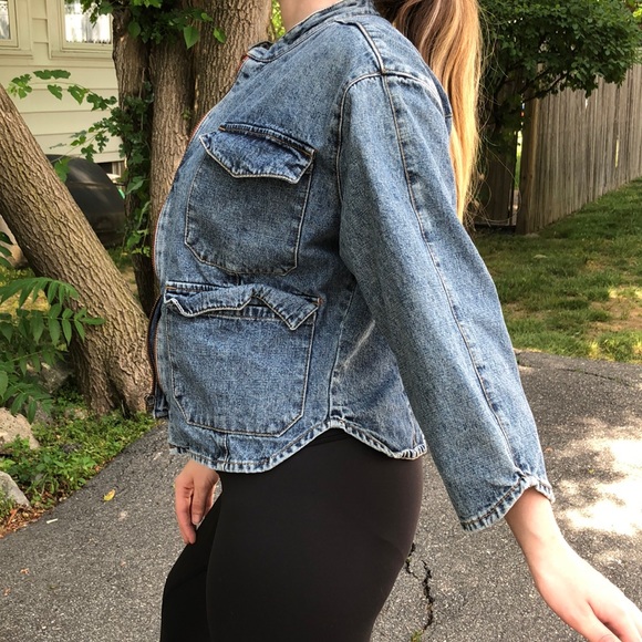 Jacket by big blue jean jacket with pockets - Picture 2 of 6